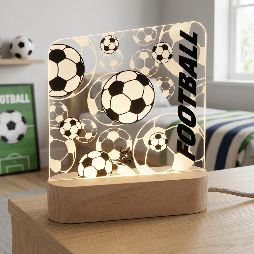 Lámpara de madera - Football Match