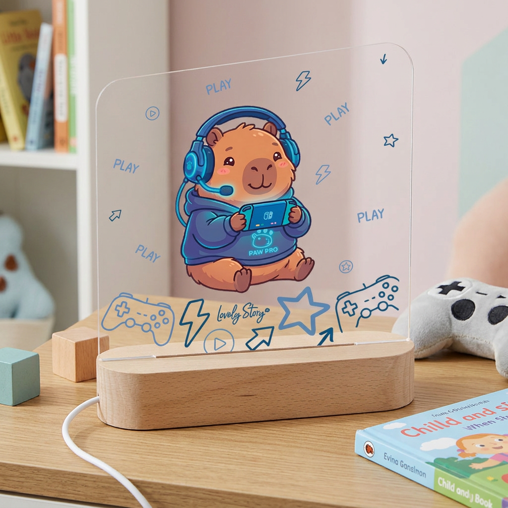 Lámpara de madera personalizable - Capi Gamer
