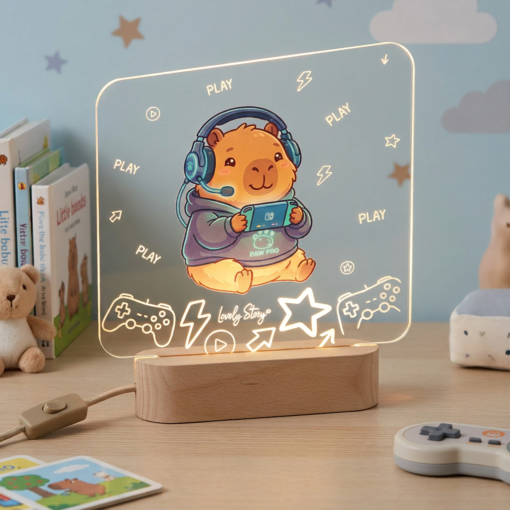 Lámpara de madera personalizable - Capi Gamer