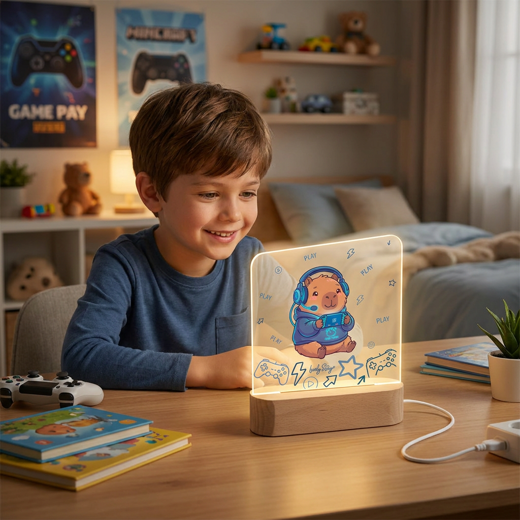 Lámpara de madera personalizable - Capi Gamer