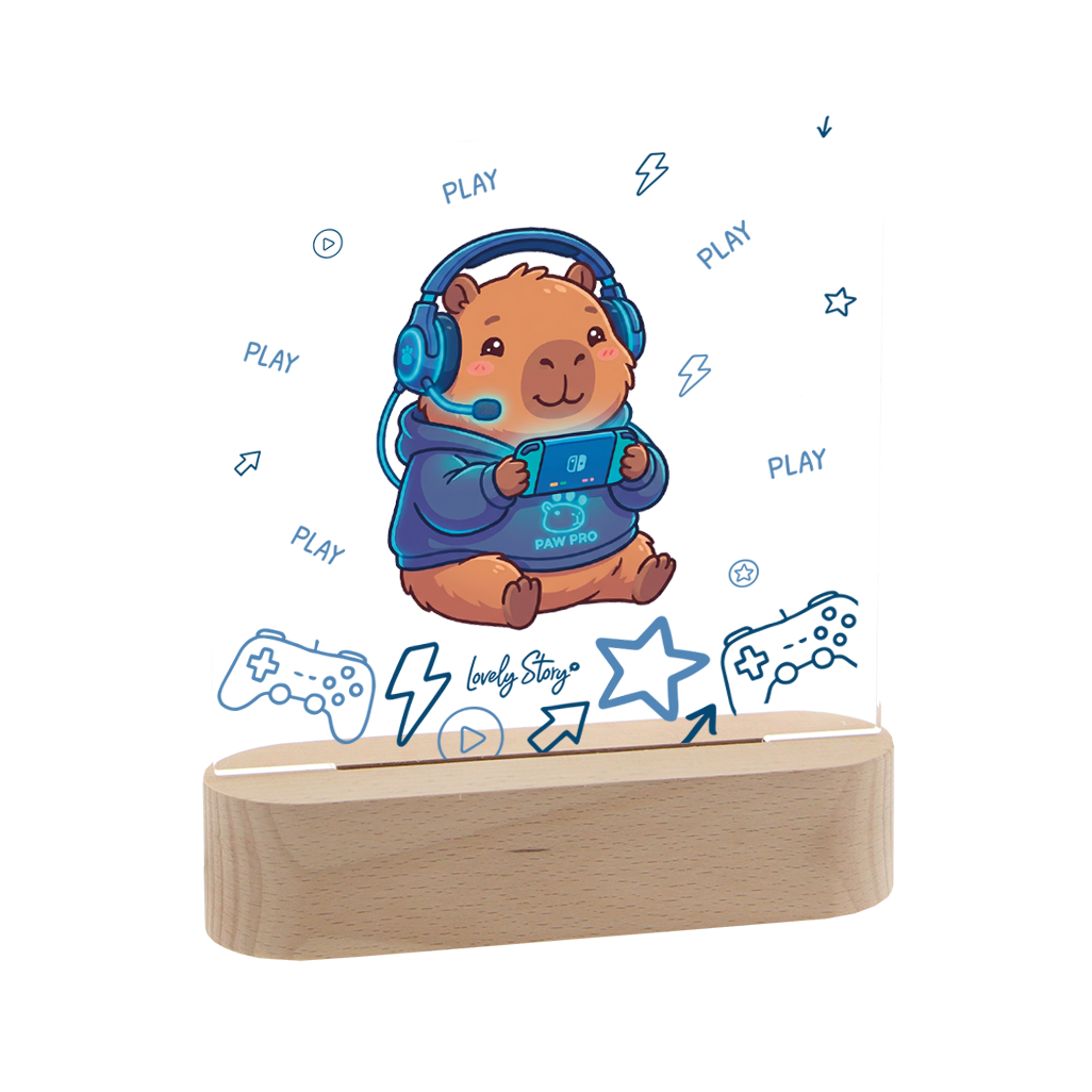 Lámpara de madera personalizable - Capi Gamer