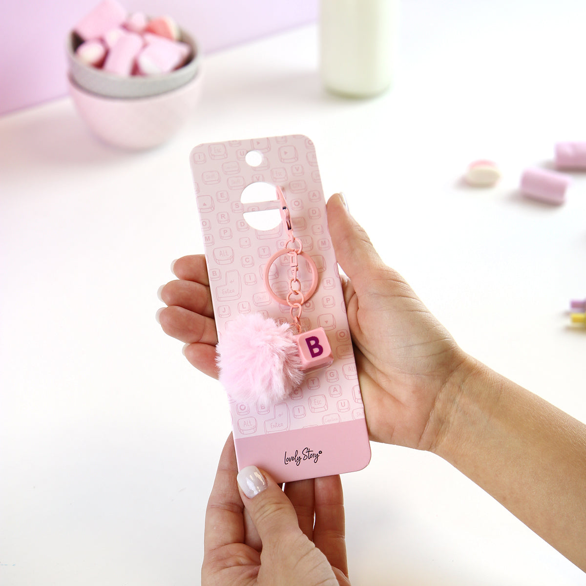 Llavero con iniciales Tecla - Pink