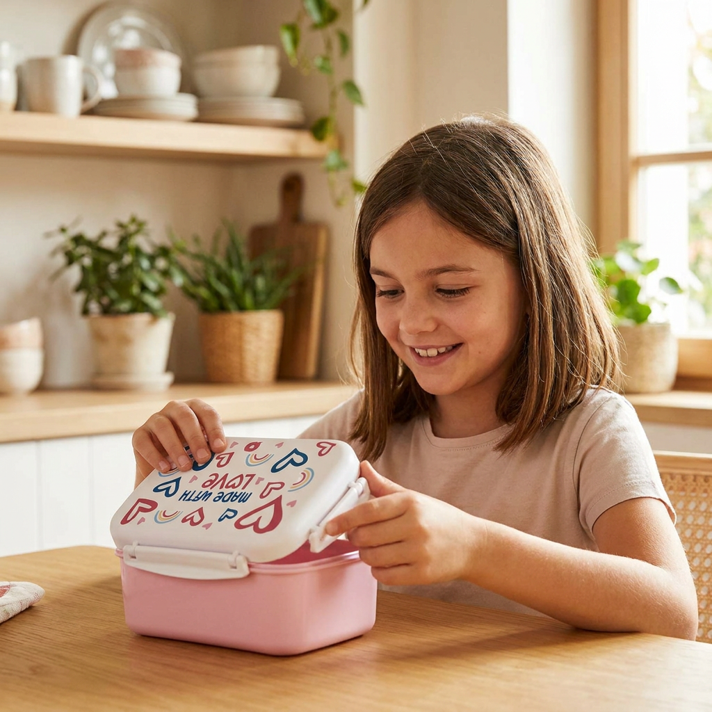 Tupper hermético - Made With Love - Ice/Pink