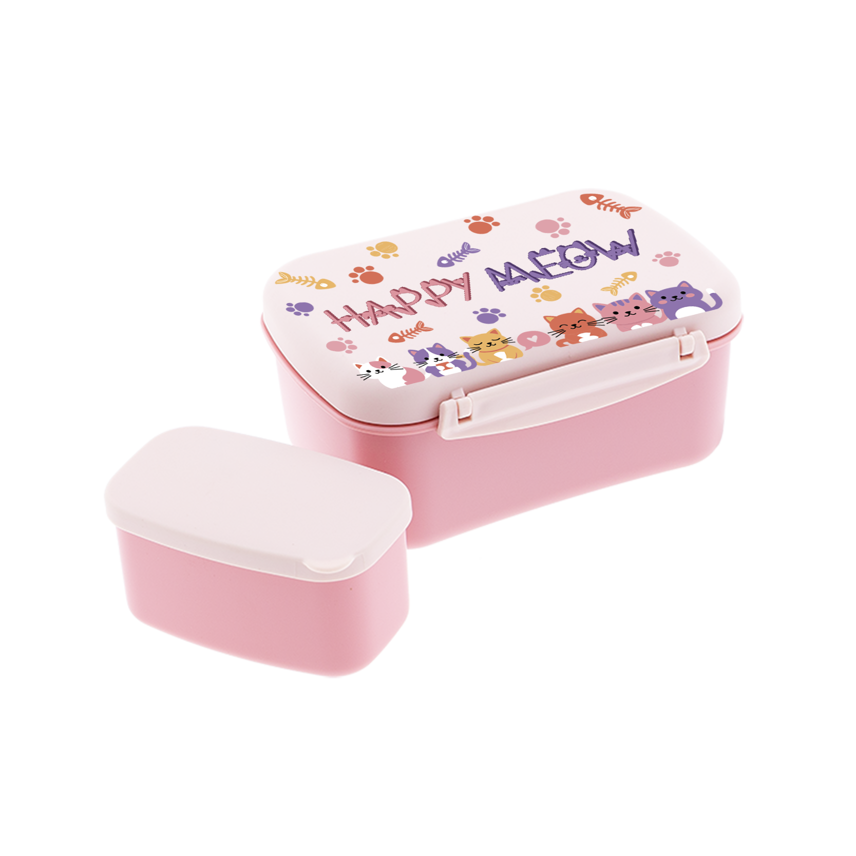 Portalimentos hermético - Happy Meow - Pink