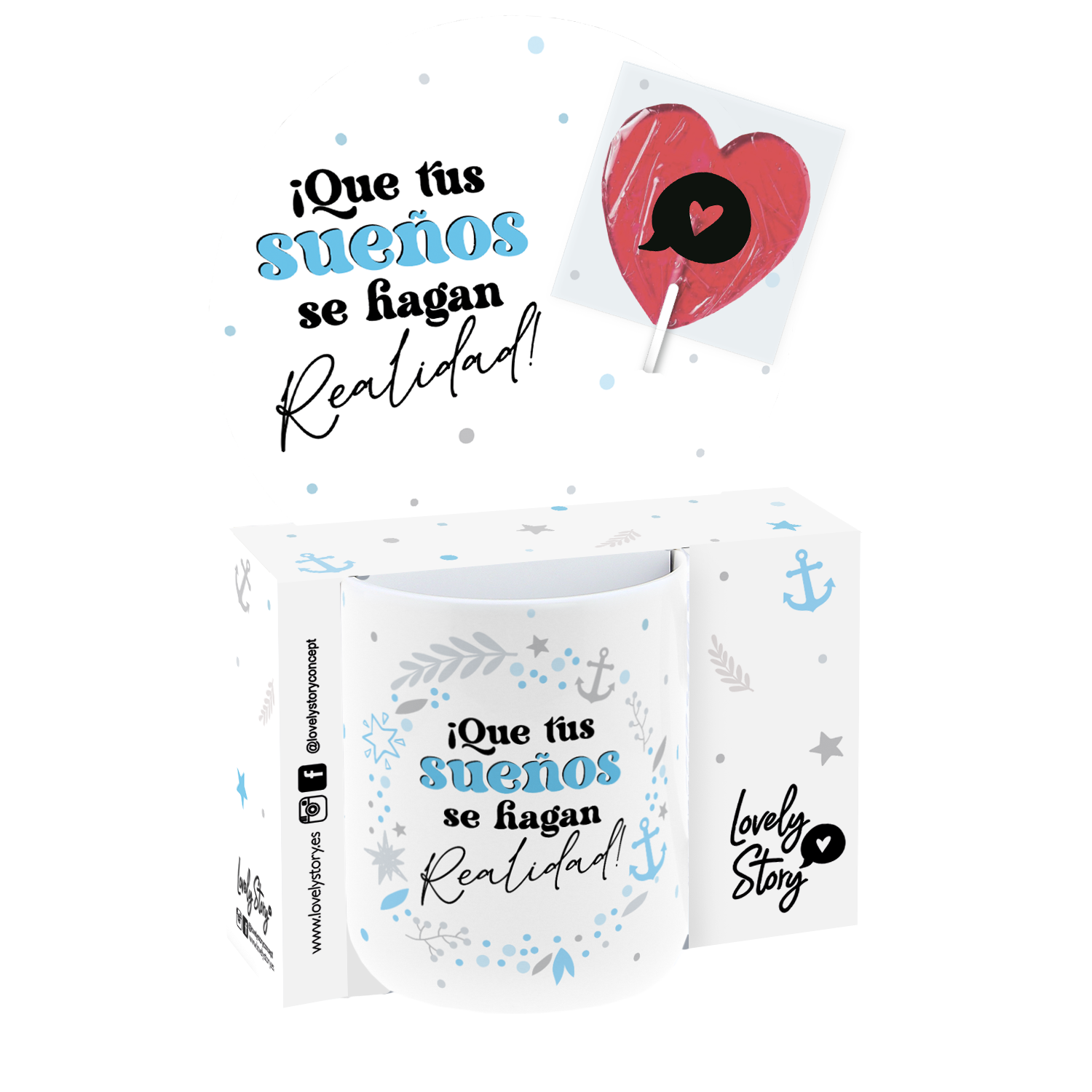 Taza 330ml con Piruleta – Especial Comunión | Lovely Story