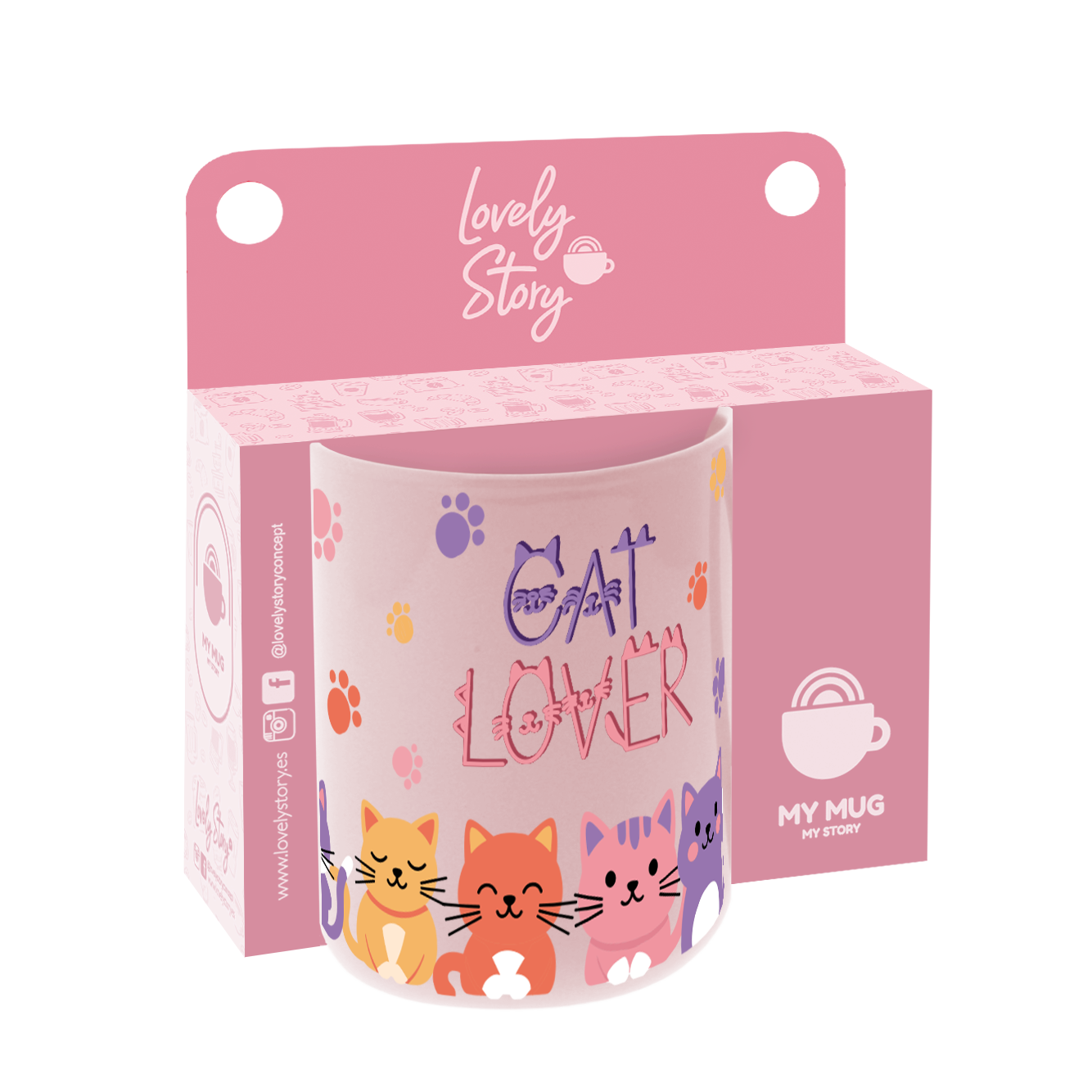 Taza 330 ml - Cat Lover - Pink