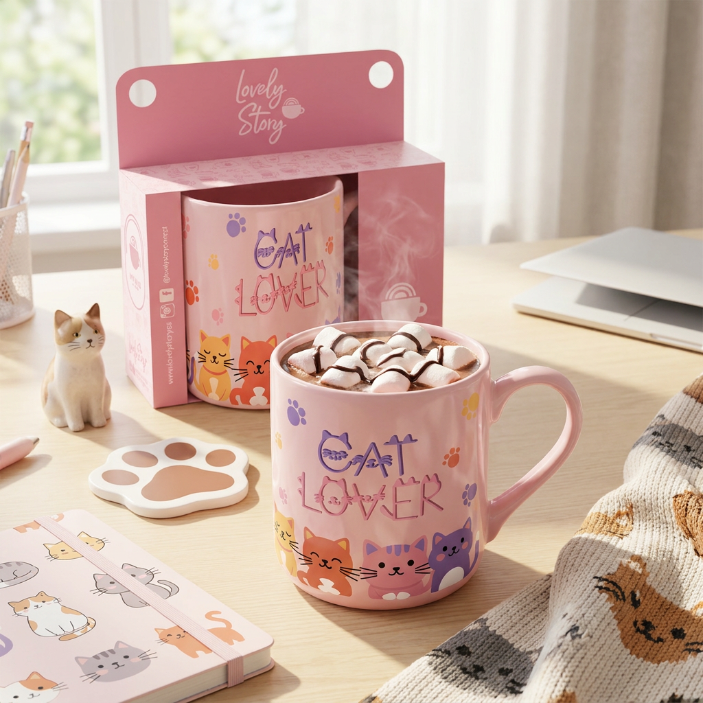 Taza 330 ml - Cat Lover - Pink
