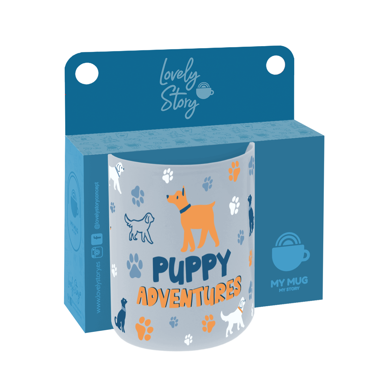 Taza 330 ml - Puppy Adventures - Petrol Blue