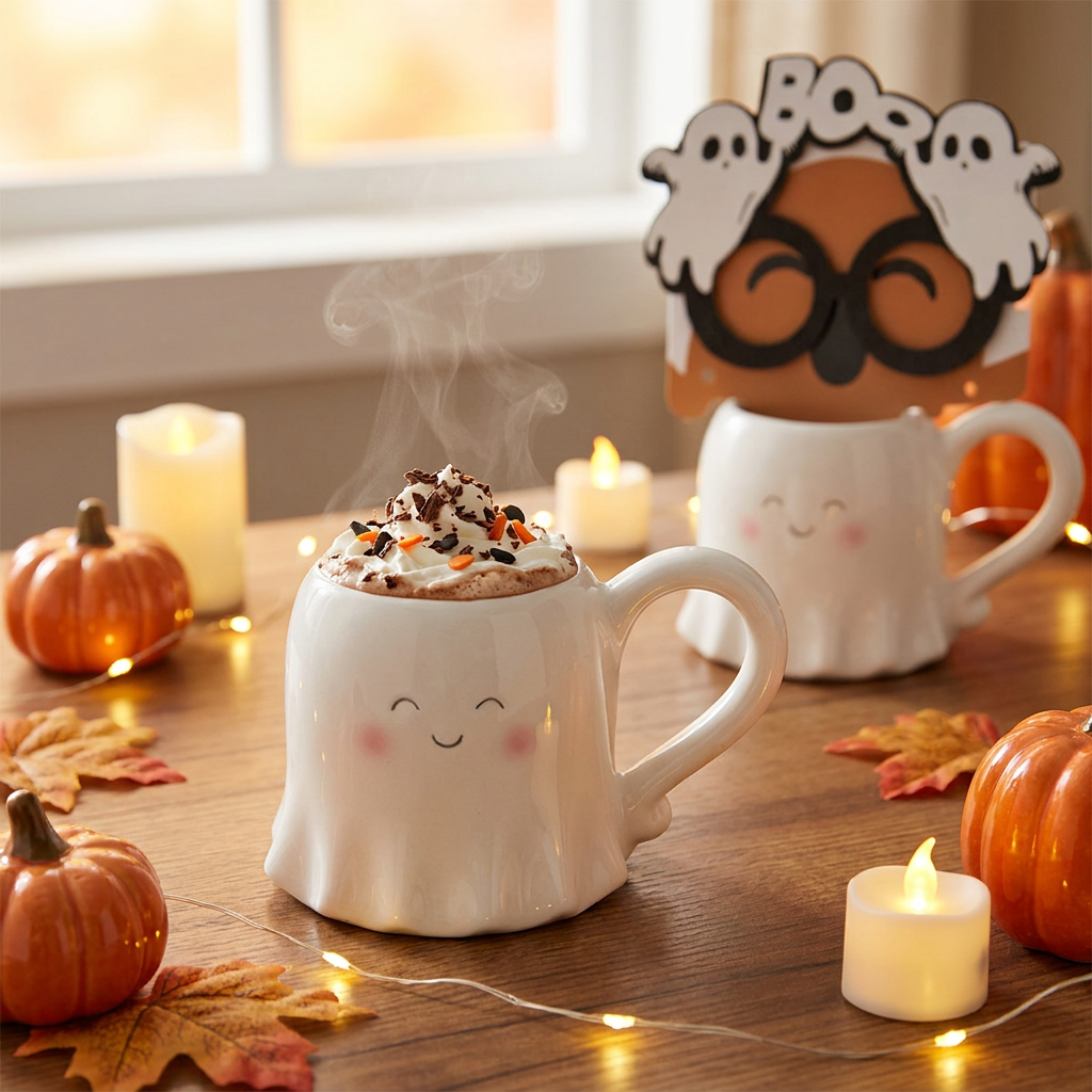 Taza de Cerámica + Gafas Divertidas – Halloween | Lovely Story