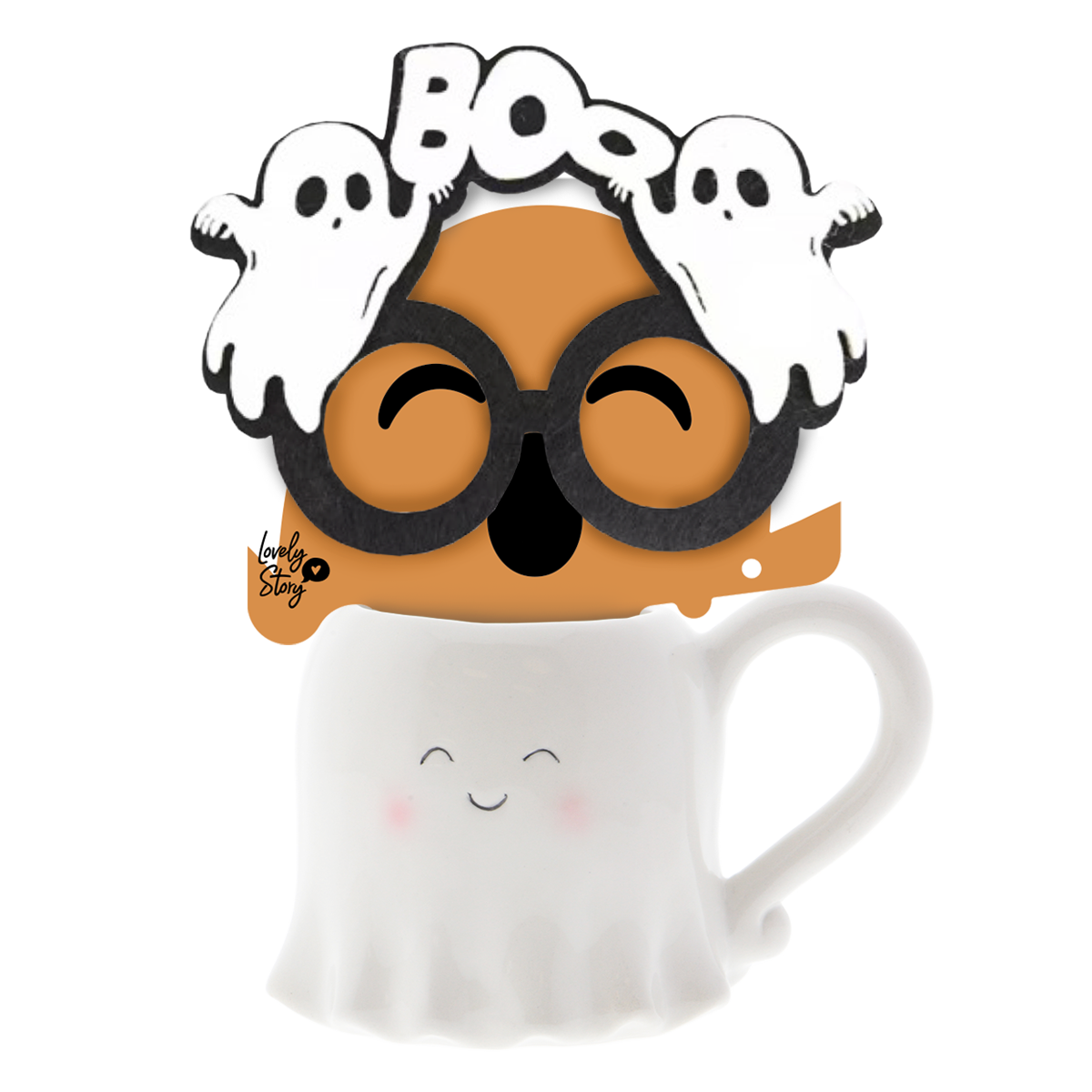 Taza de Cerámica + Gafas Divertidas – Halloween | Lovely Story