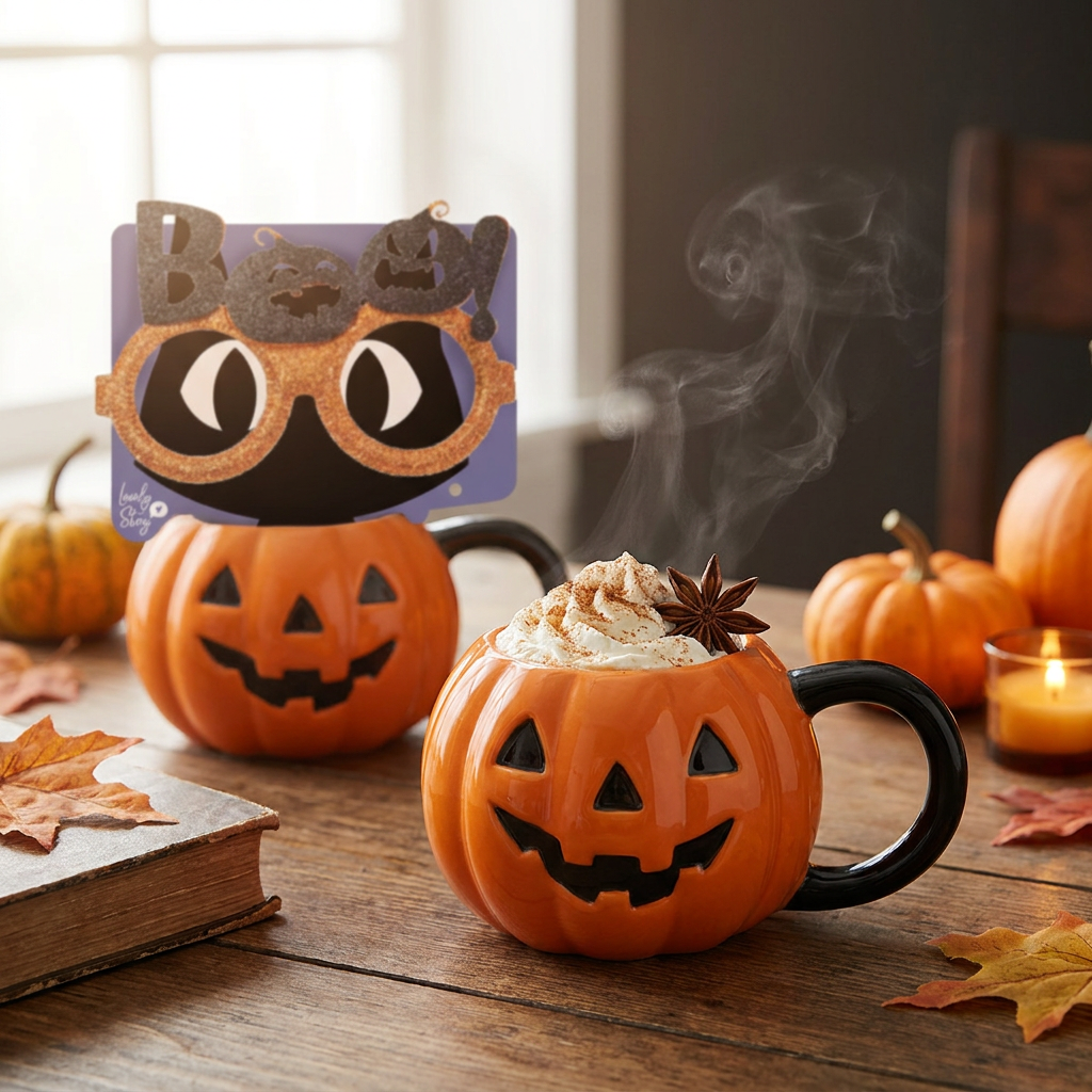 Taza de Cerámica + Gafas Divertidas – Halloween | Lovely Story