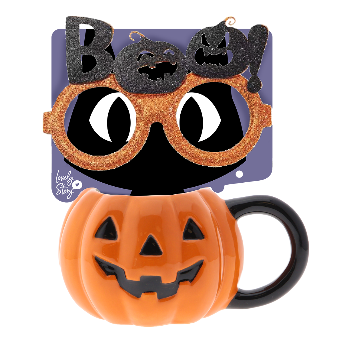 Taza de Cerámica + Gafas Divertidas – Halloween | Lovely Story