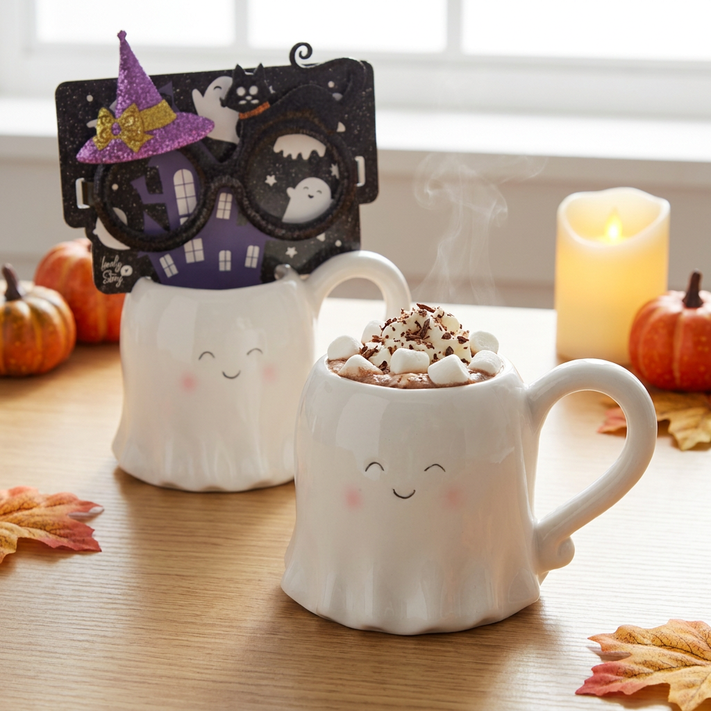 Taza de Cerámica + Gafas Divertidas – Halloween | Lovely Story