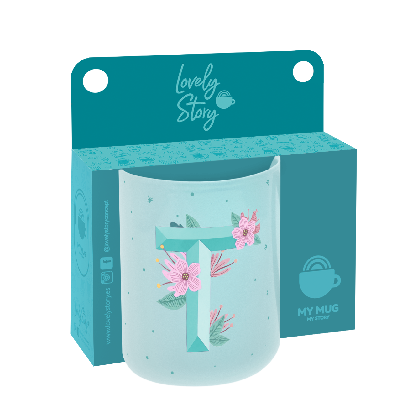 Taza de Cerámica – Initial Blossom | Lovely Story