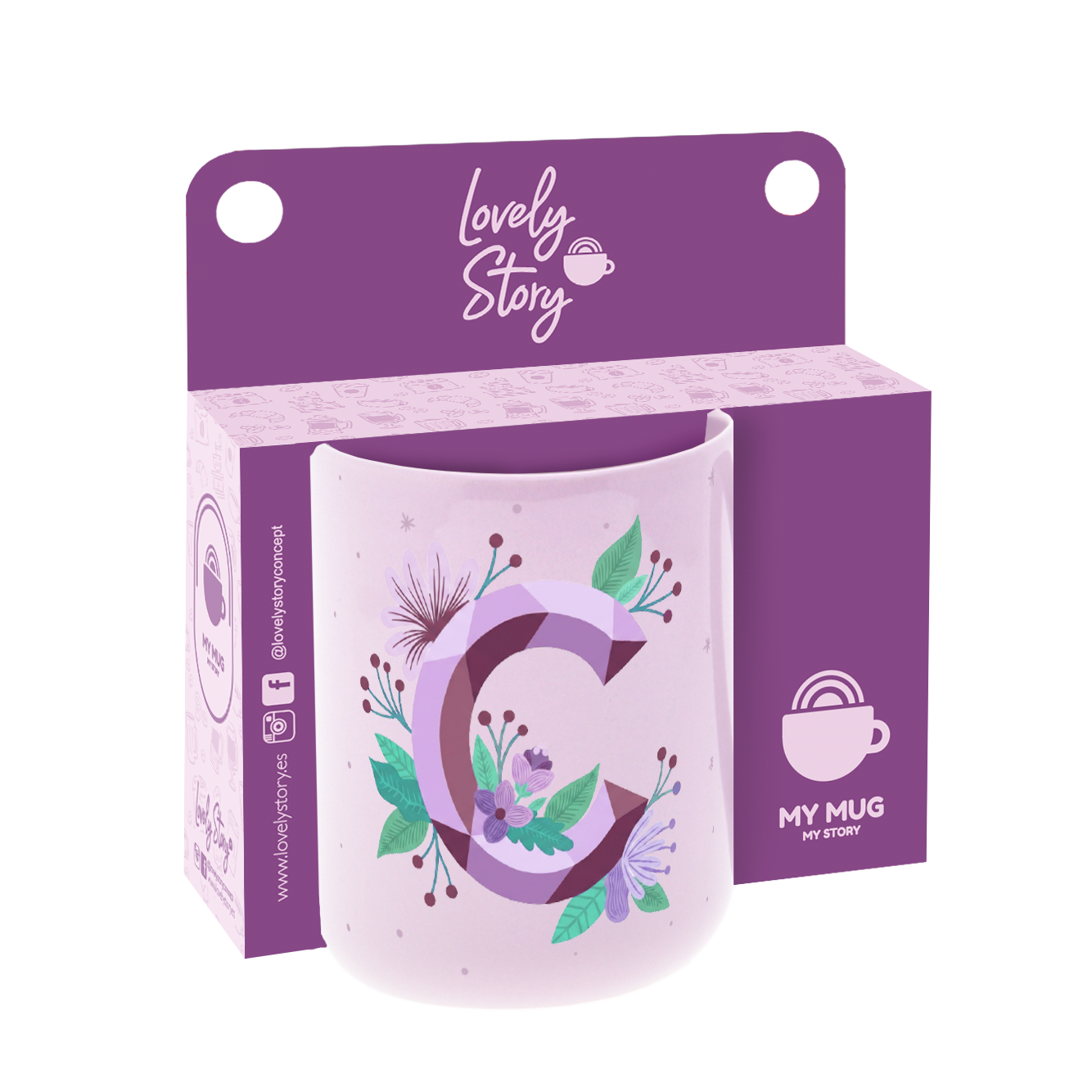 Taza de Cerámica – Initial Blossom | Lovely Story