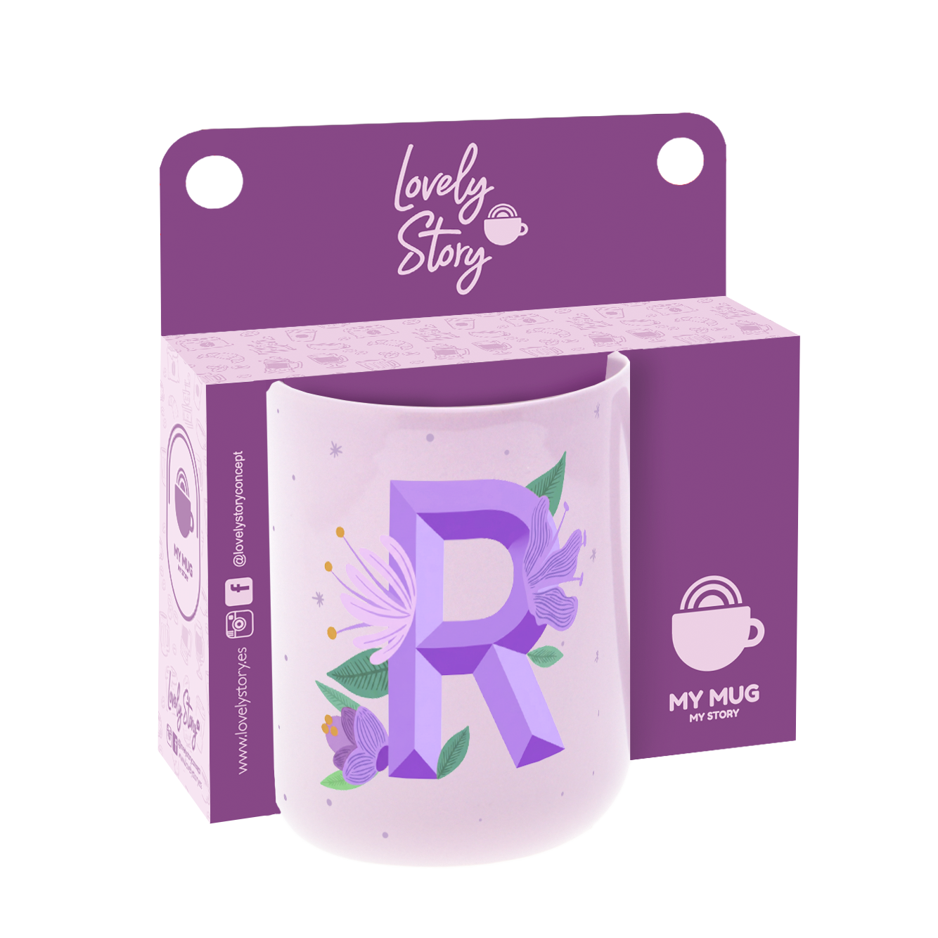 Taza de Cerámica – Initial Blossom | Lovely Story