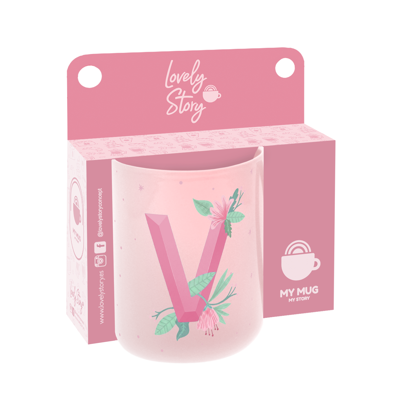 Taza de Cerámica – Initial Blossom | Lovely Story