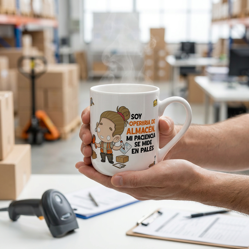 Taza de Cerámica – Operario & Operaria de Almacén | Malasaña