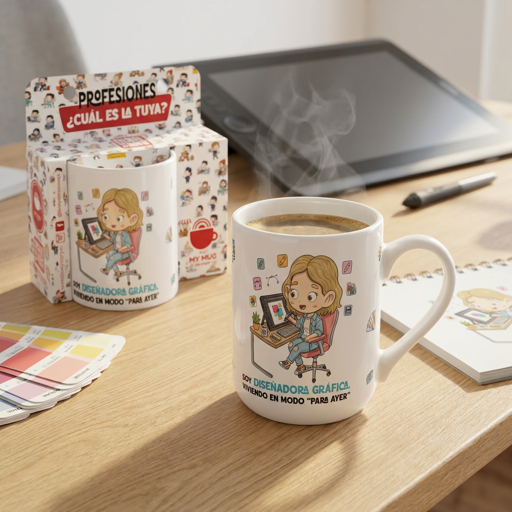 Taza de Cerámica – Diseñador & Diseñadora Gráfico | Malasaña