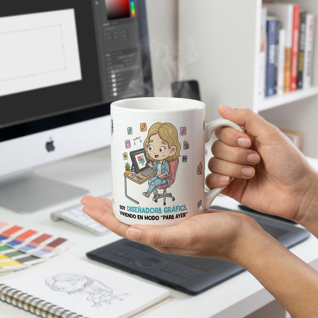 Taza de Cerámica – Diseñador & Diseñadora Gráfico | Malasaña