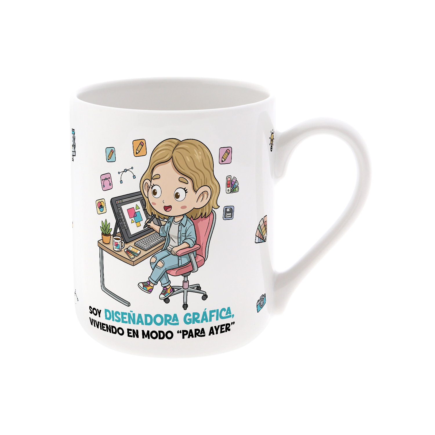 Taza de Cerámica – Diseñador & Diseñadora Gráfico | Malasaña