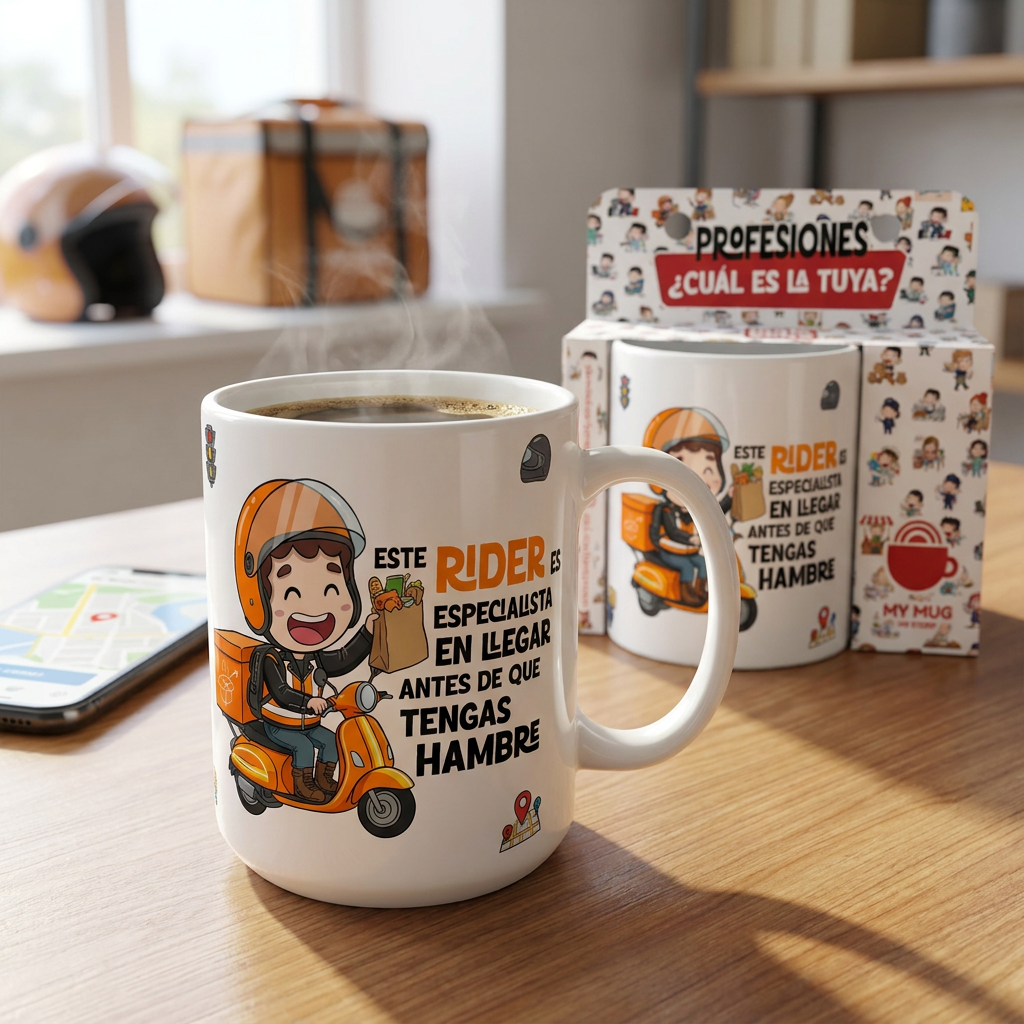Taza de Cerámica – Rider/Repartidor | Malasaña