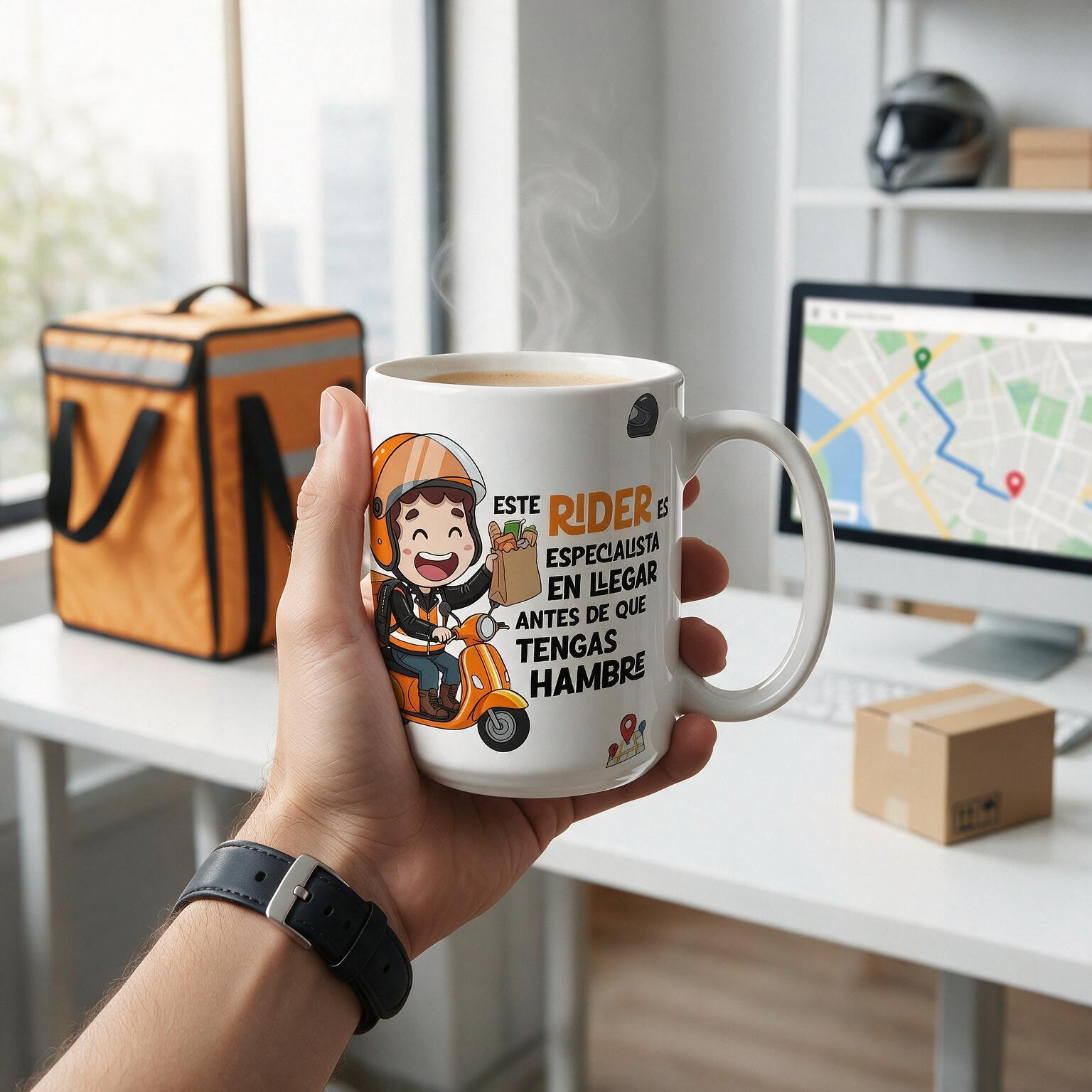 Taza de Cerámica – Rider/Repartidor | Malasaña