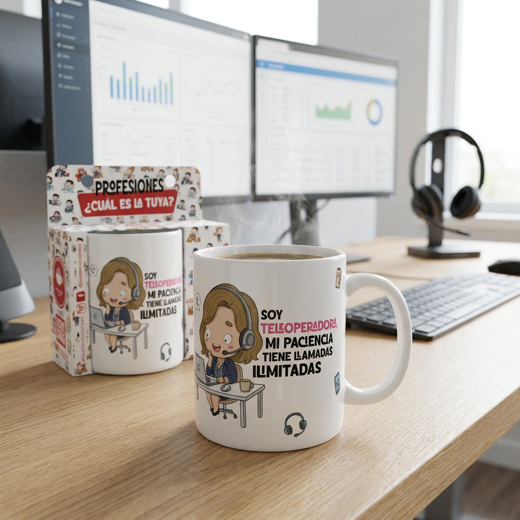 Taza de Cerámica – Teleoperadora | Malasaña