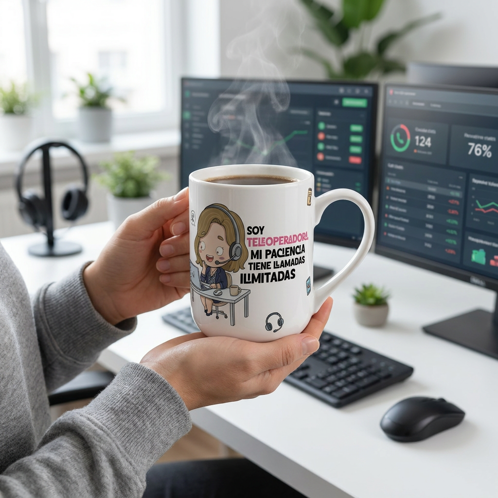 Taza de Cerámica – Teleoperadora | Malasaña