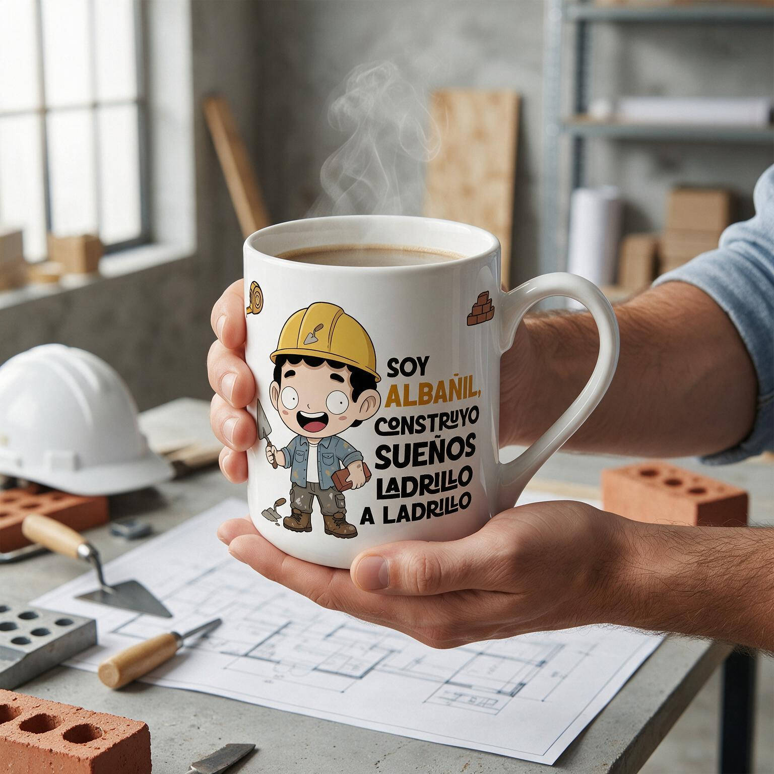 Taza de Cerámica – Albañil | Malasaña