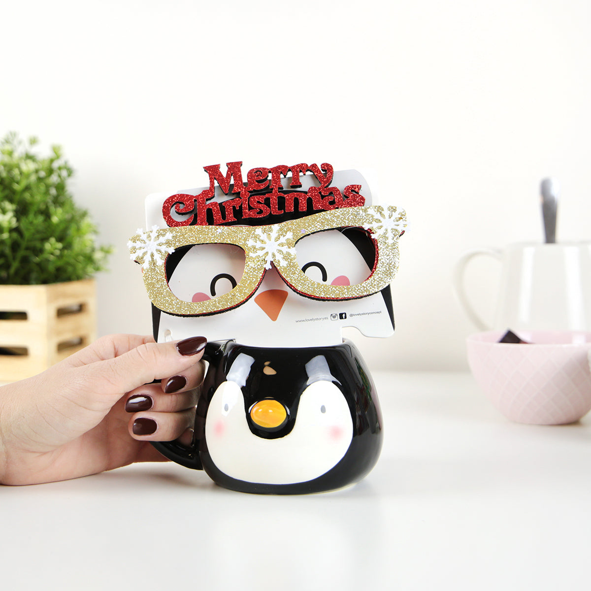 Taza + Gafas divertidas - Lovely Xmas