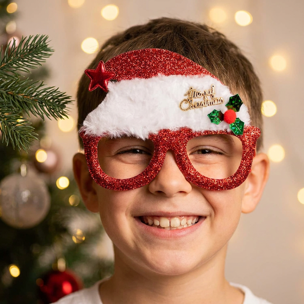 Taza con Forma de Papá Noel 350 ml + Gafas de Navidad