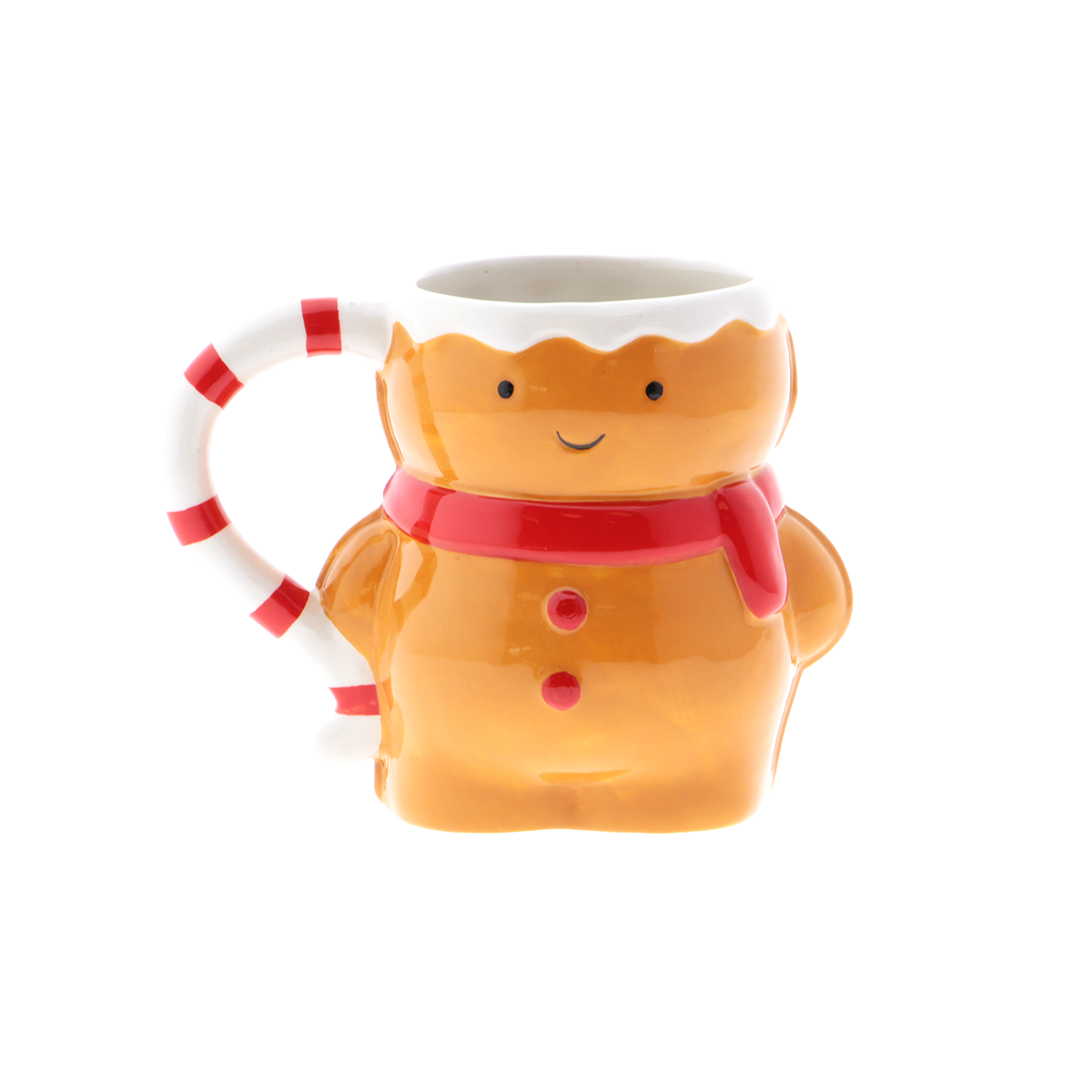 Taza con Forma de Galleta de Jengibre 350 ml + Gafas de Navidad