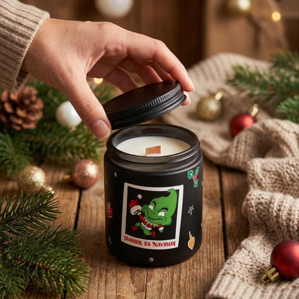 Vela aromática Atracción - ¡Sonríe, es Navidad! - Black