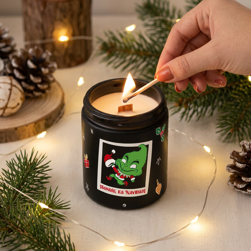 Vela aromática Atracción - ¡Sonríe, es Navidad! - Black