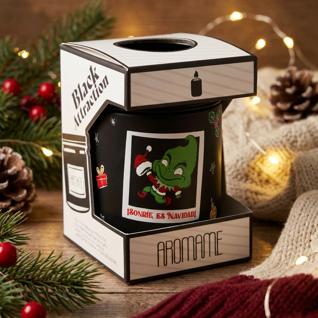 Vela aromática Atracción - ¡Sonríe, es Navidad! - Black