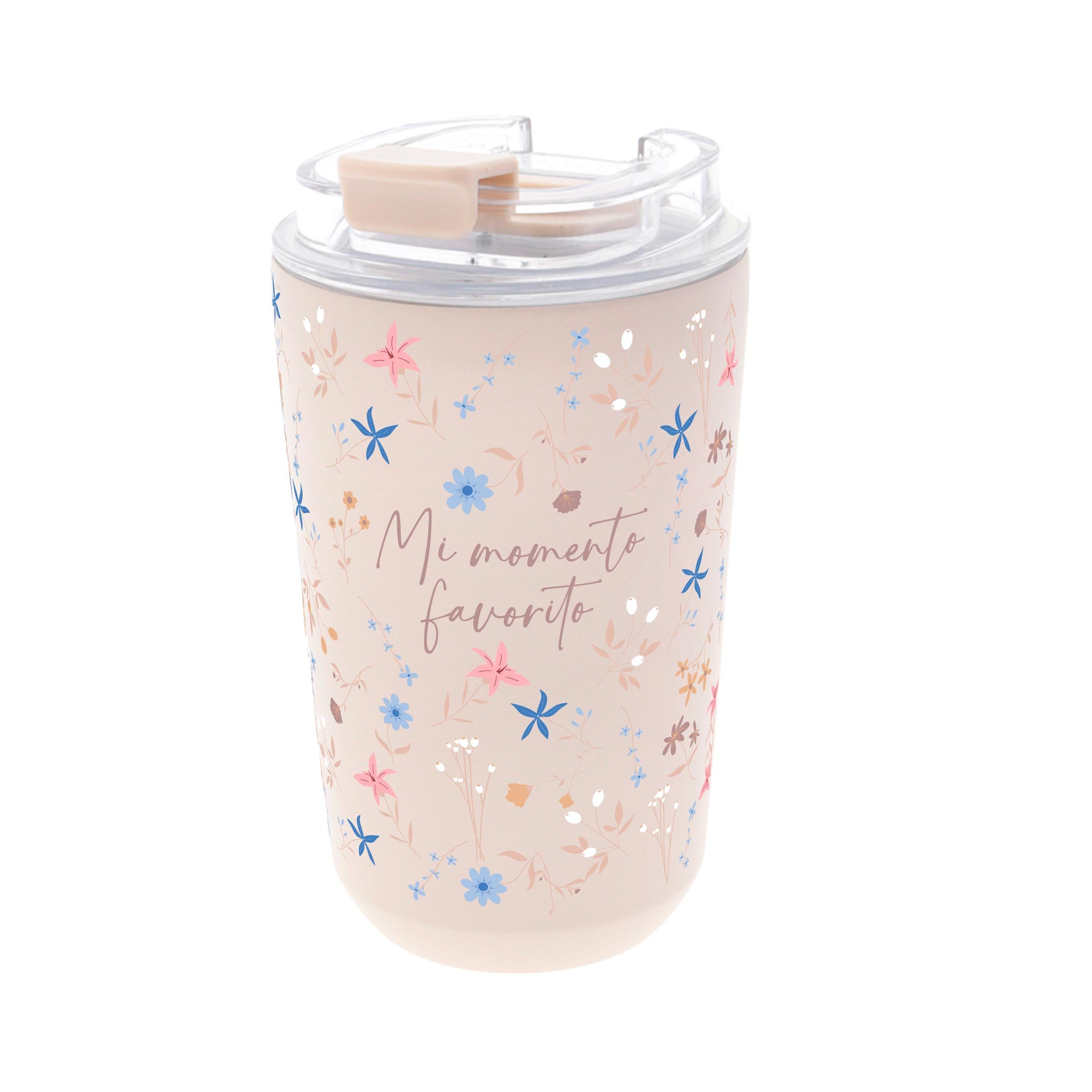 Vaso Térmico de Acero Inoxidable con Interior Cerámico - Petal Whisper - Color Sand