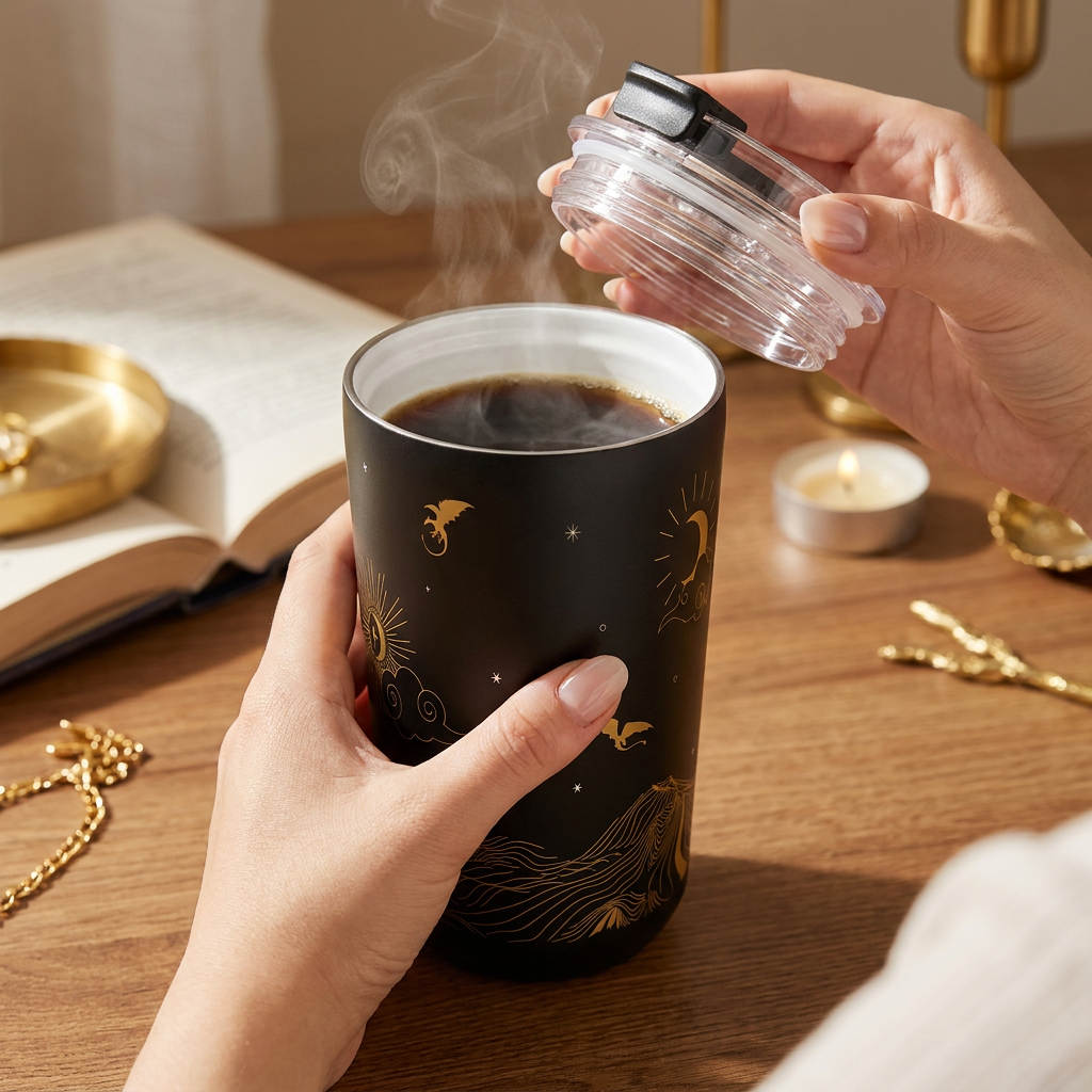 Vaso térmico 400 ml interior cerámico - Draconis - Black