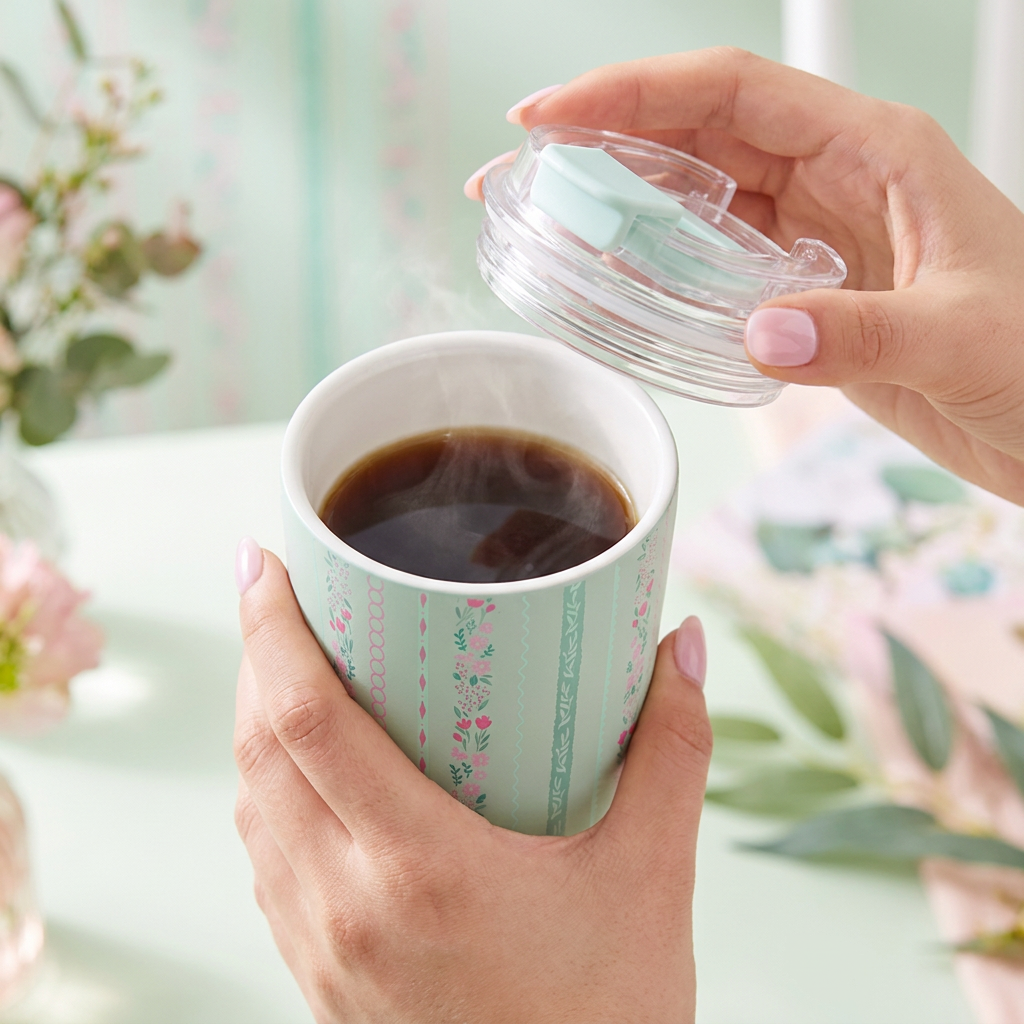 Vaso Térmico de Acero Inoxidable con Interior Cerámico - Petal Lines | Aurea