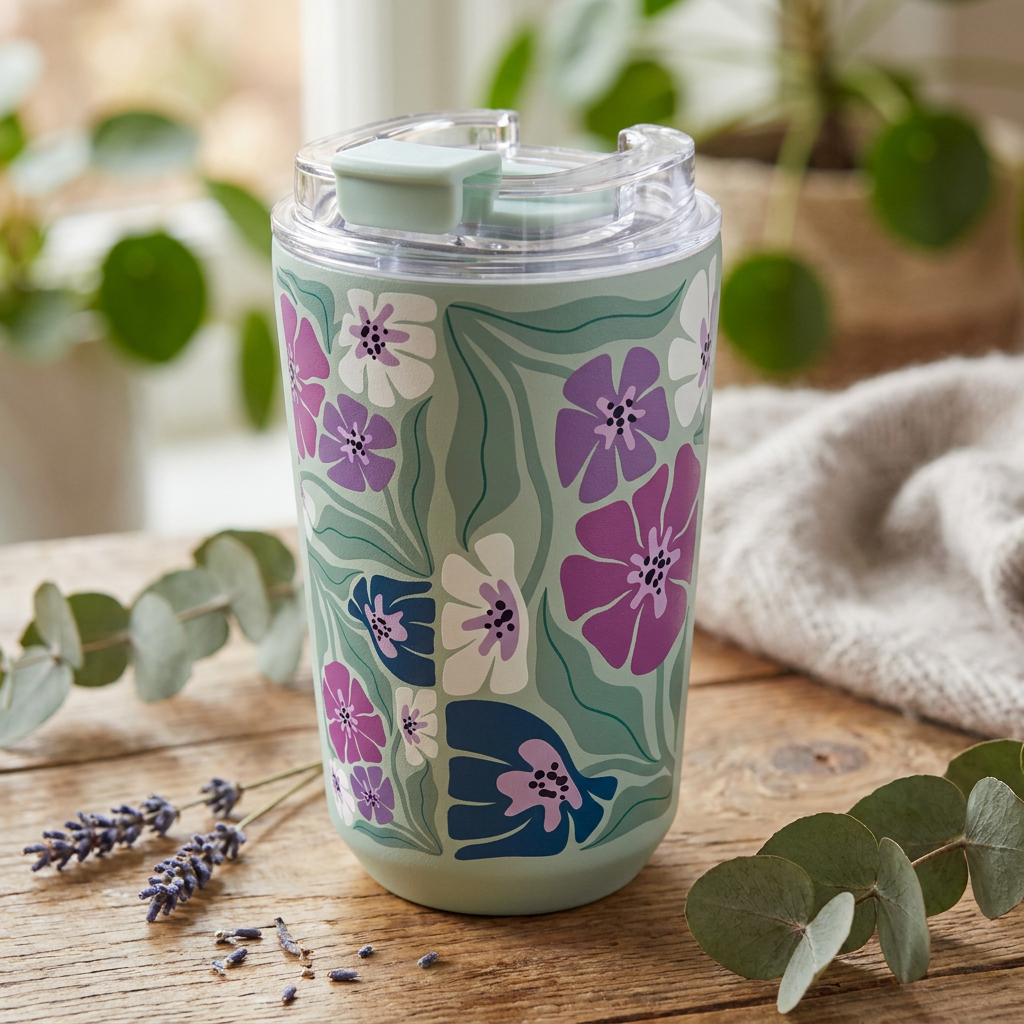 Vaso Térmico de Acero Inoxidable con Interior Cerámico - Tropic Bloom | Aurea