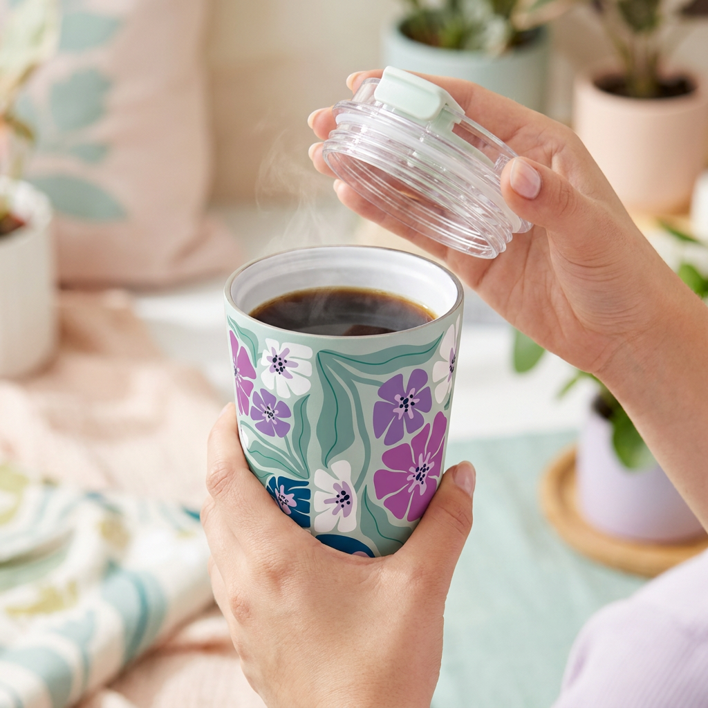 Vaso Térmico de Acero Inoxidable con Interior Cerámico - Tropic Bloom | Aurea