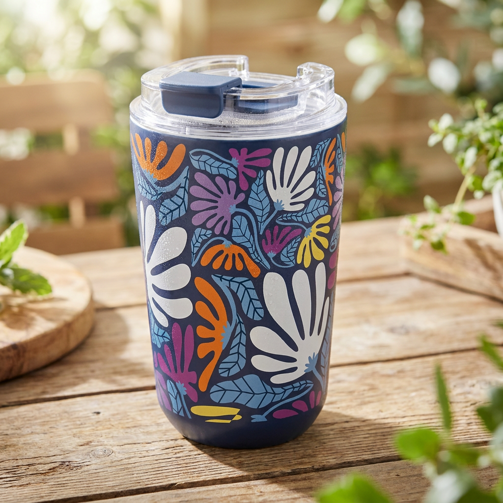 Vaso Térmico de Acero Inoxidable con Interior Cerámico - Tropic Bloom | Aurea