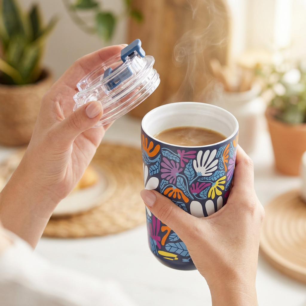 Vaso Térmico de Acero Inoxidable con Interior Cerámico - Tropic Bloom | Aurea