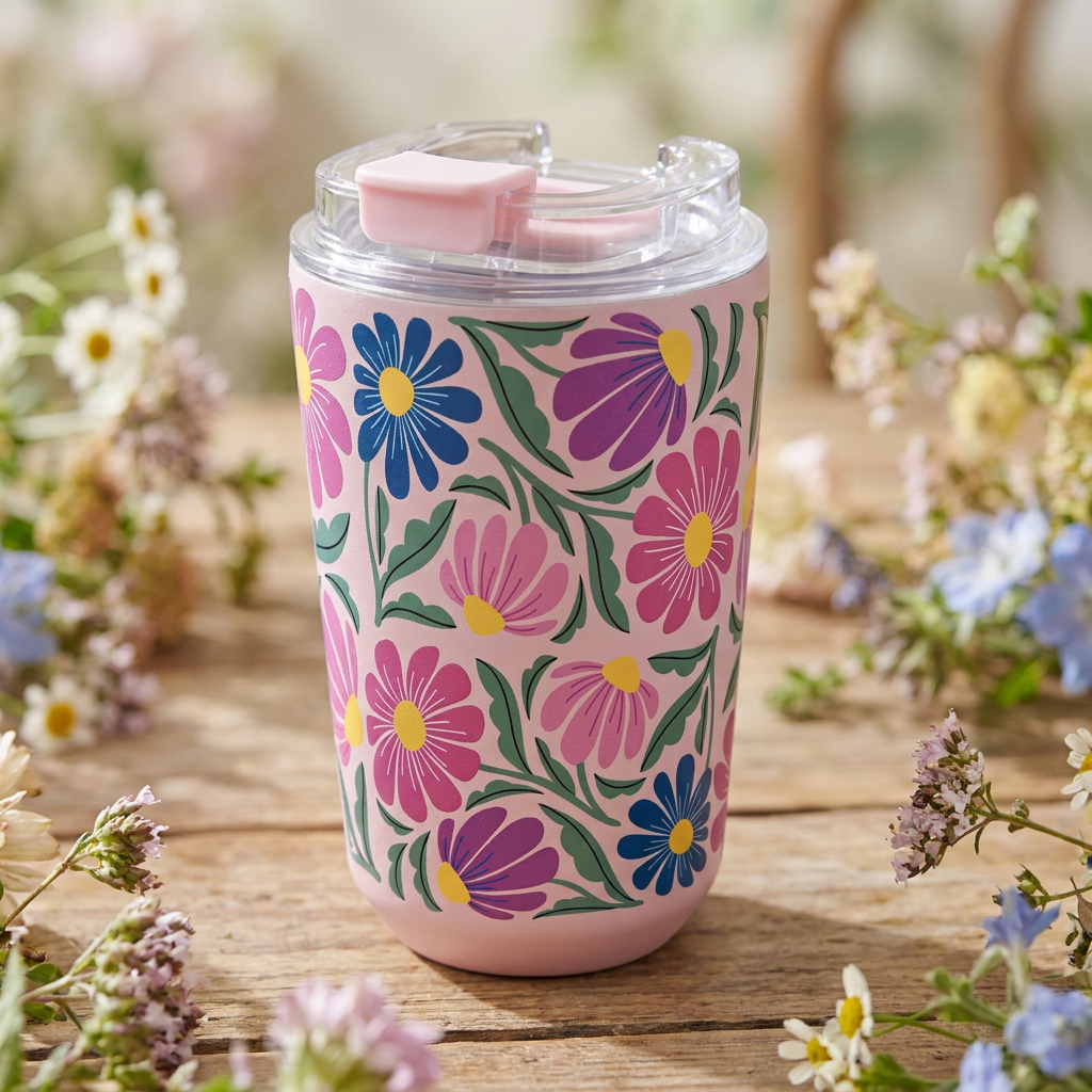 Vaso Térmico de Acero Inoxidable con Interior Cerámico - Tropic Bloom | Aurea