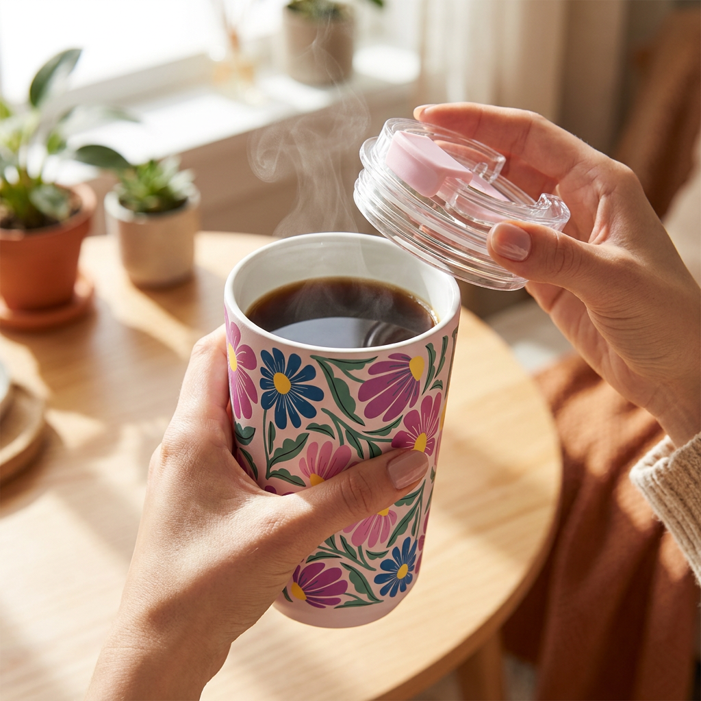 Vaso Térmico de Acero Inoxidable con Interior Cerámico - Tropic Bloom | Aurea