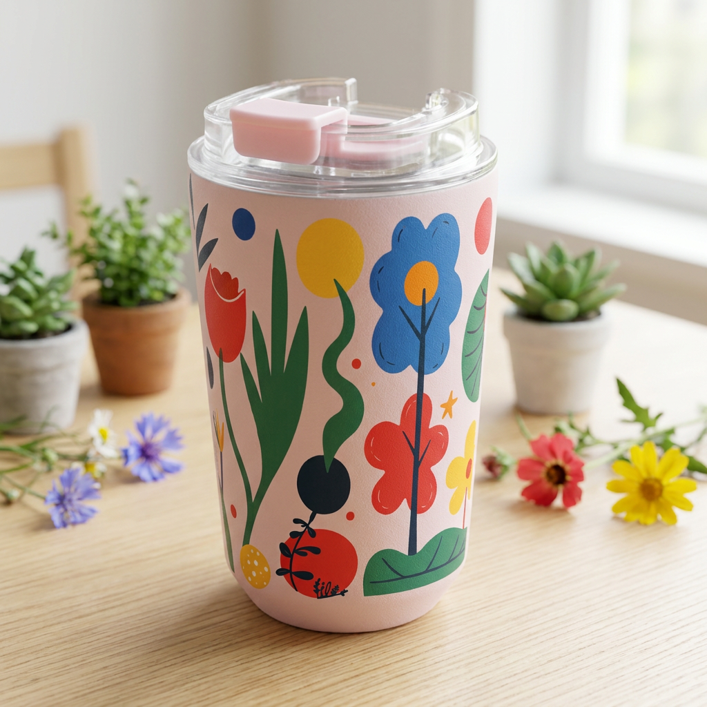 Vaso Térmico de Acero Inoxidable con Interior Cerámico - Happy Garden | Aurea