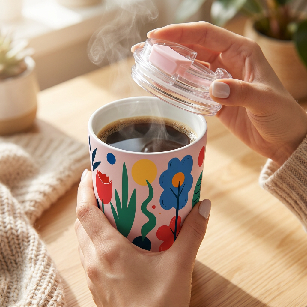 Vaso Térmico de Acero Inoxidable con Interior Cerámico - Happy Garden | Aurea