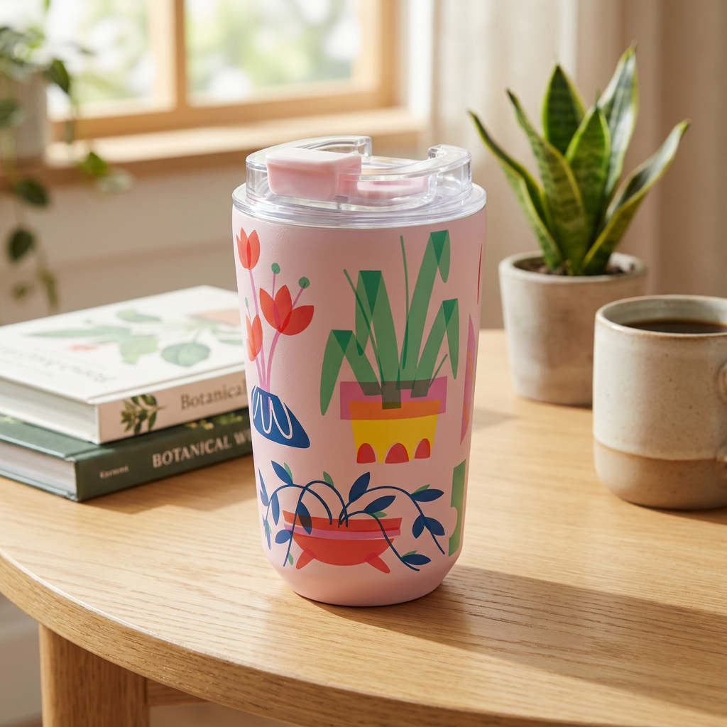 Vaso Térmico de Acero Inoxidable con Interior Cerámico - Little Botanical | Aurea