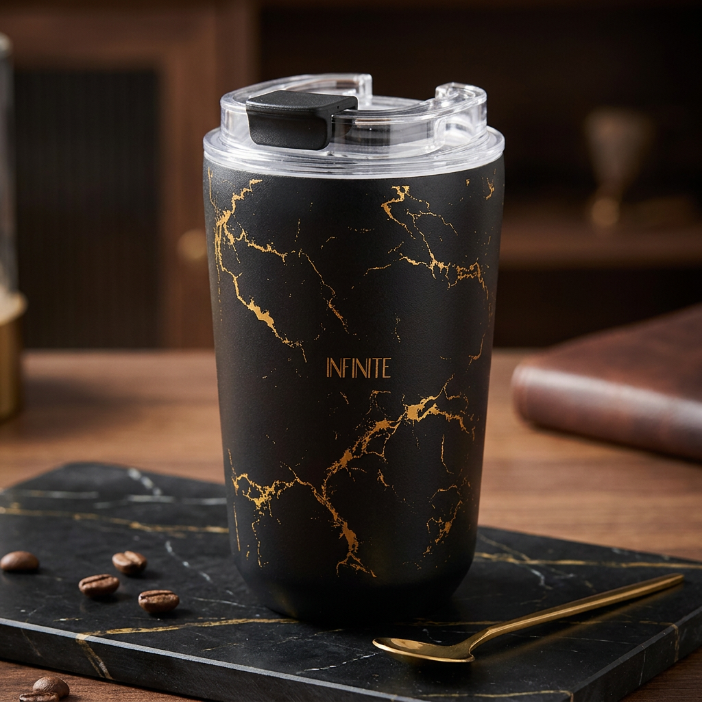 Vaso Térmico de Acero Inoxidable con Interior Cerámico - Pure Gold | Aurea
