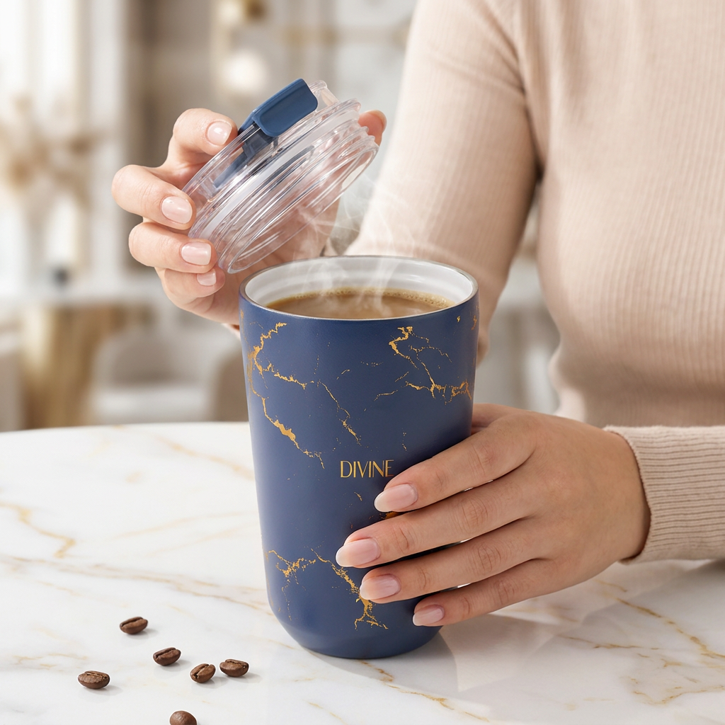 Vaso Térmico de Acero Inoxidable con Interior Cerámico - Pure Gold | Aurea